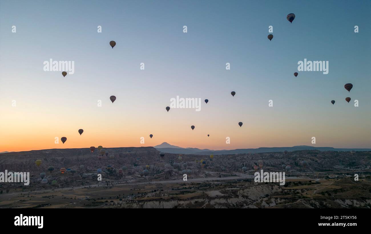 Hot air balloons. Hot air balloons flying over Fairy chimneys in ...