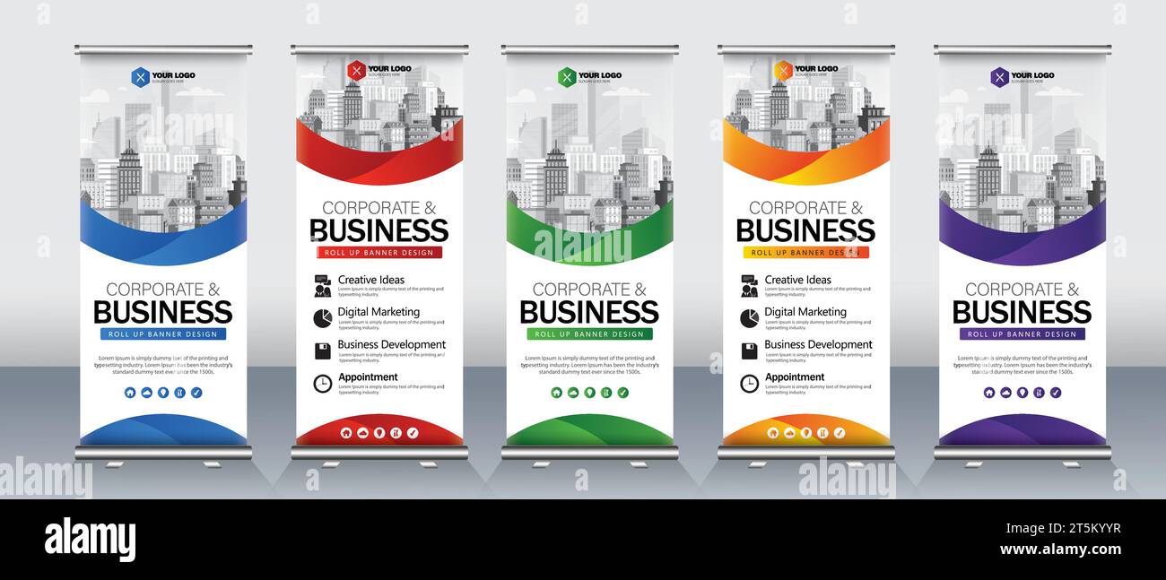 Business roll up set standee design banner template hi-res stock ...