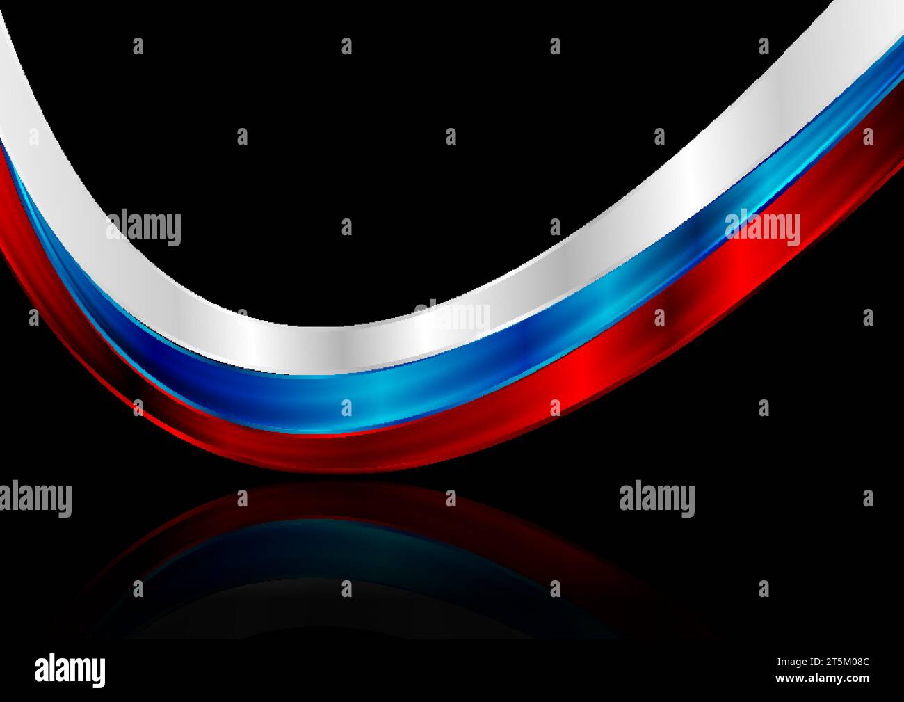 Russian flag abstract glossy waves concept vector background Stock Vector