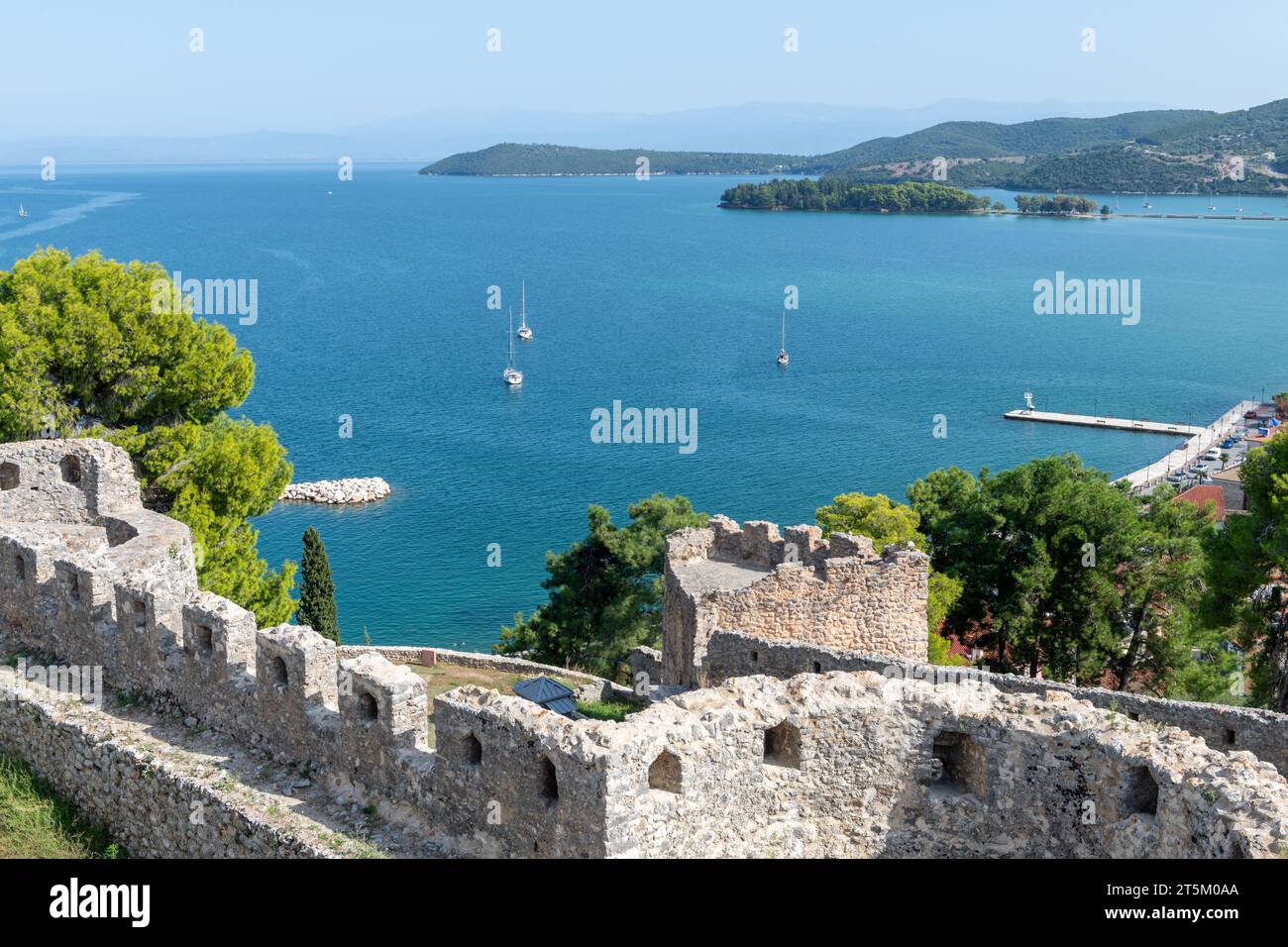 Vonitsa A sea view from the battlement of Vonitsa Venetian Castle. Greece Stock ...
