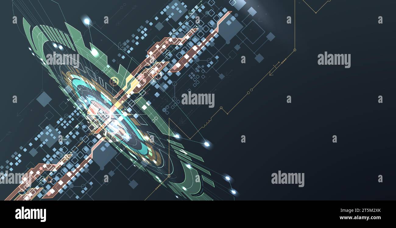 Handmade abstract technology concept. Circuit board, high computer ...