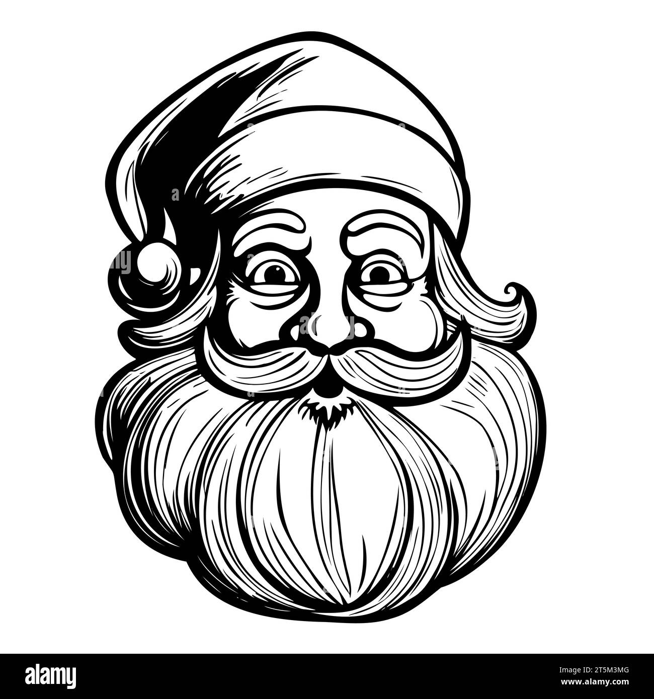 sketch portrait Santa Claus. Merry Christmas ho ho ho hand drawn Stock Vector