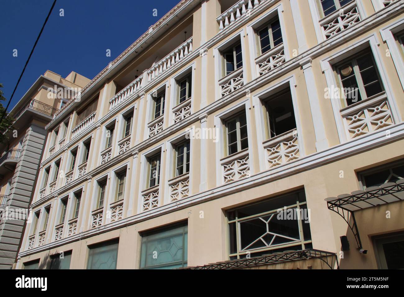 habitation building (hotel ?) in heraklion in crete in greece Stock Photo