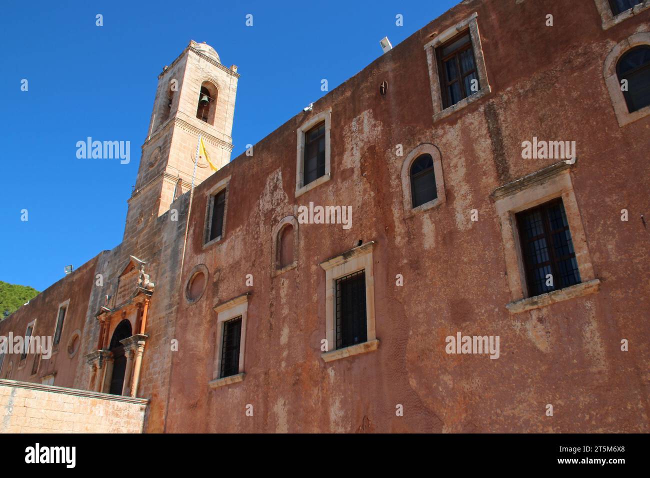 commons in an orthodox monastery (agia triada) in crete in greece Stock Photo