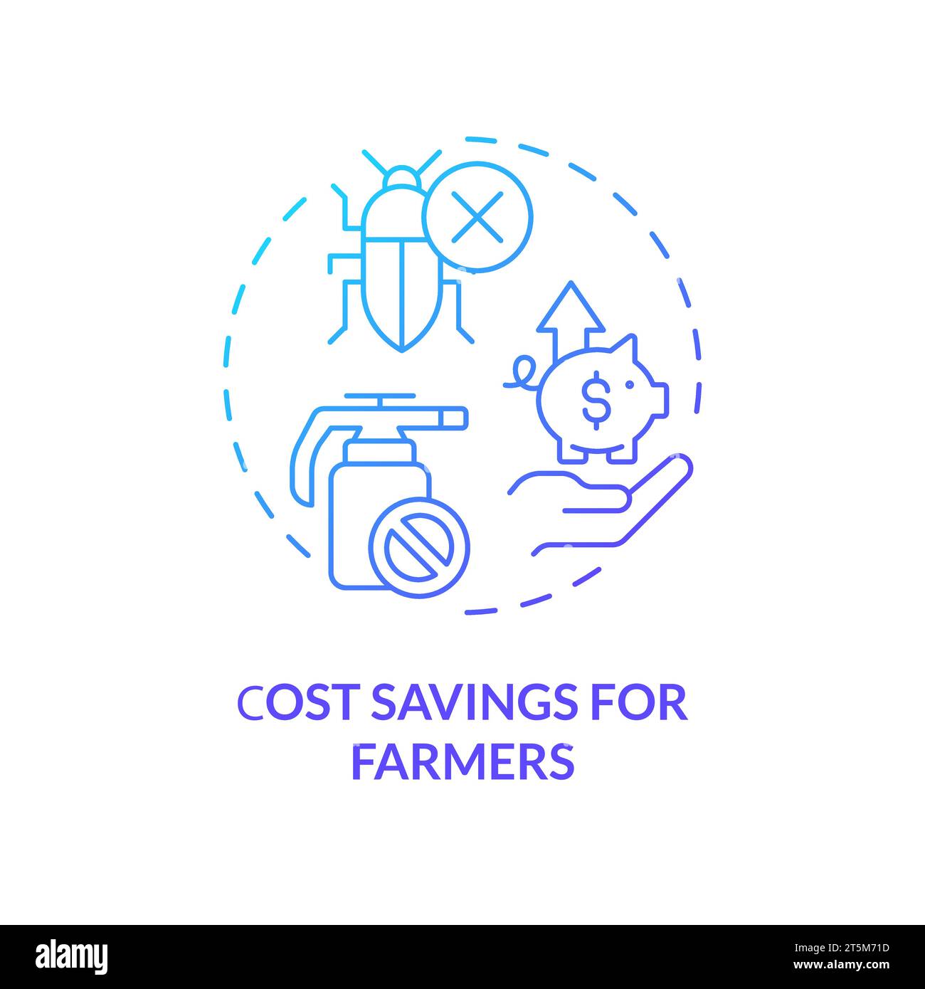 Thin gradient icon cost savings for farmers concept Stock Vector