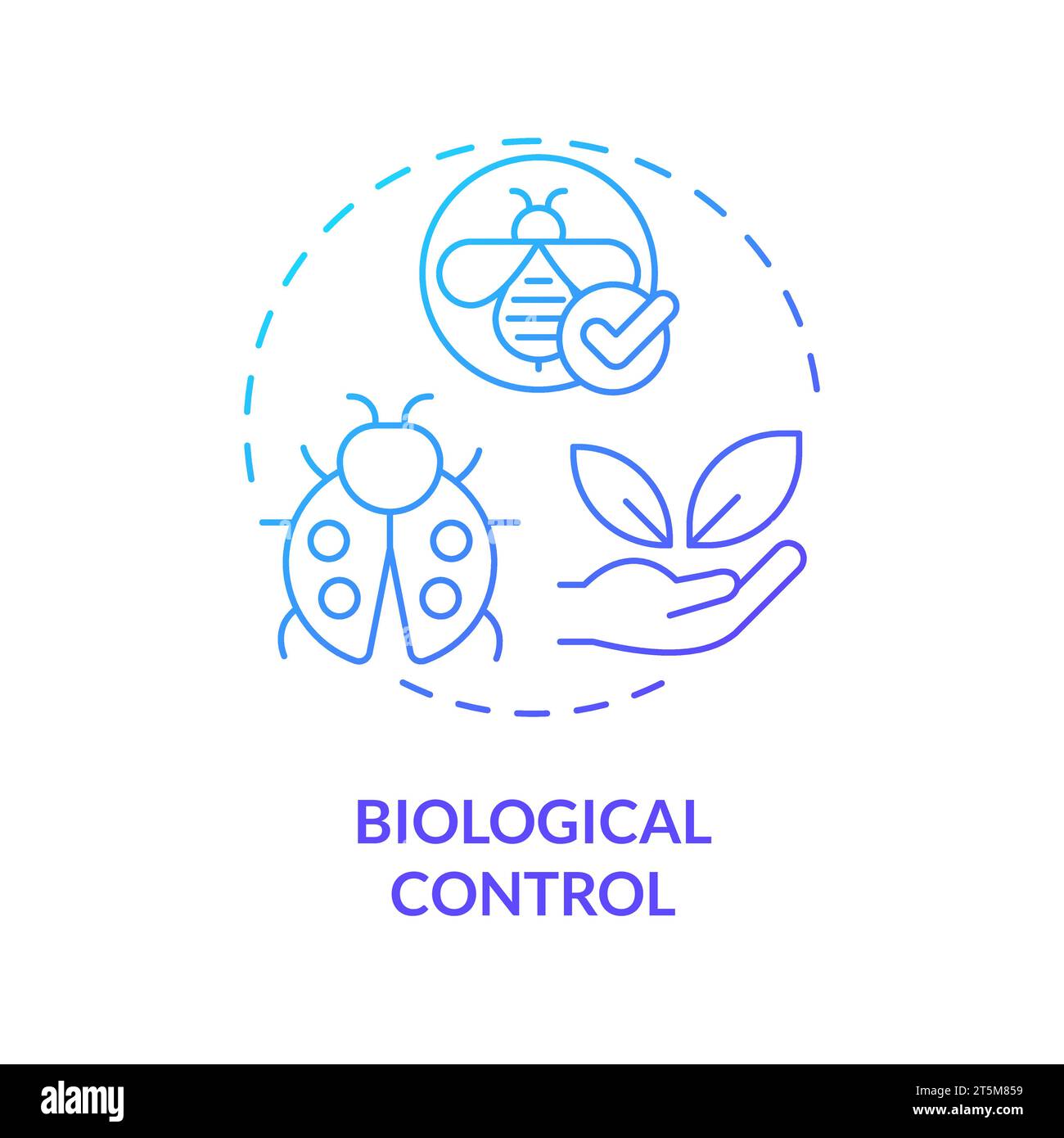 Thin gradient icon biological control concept Stock Vector