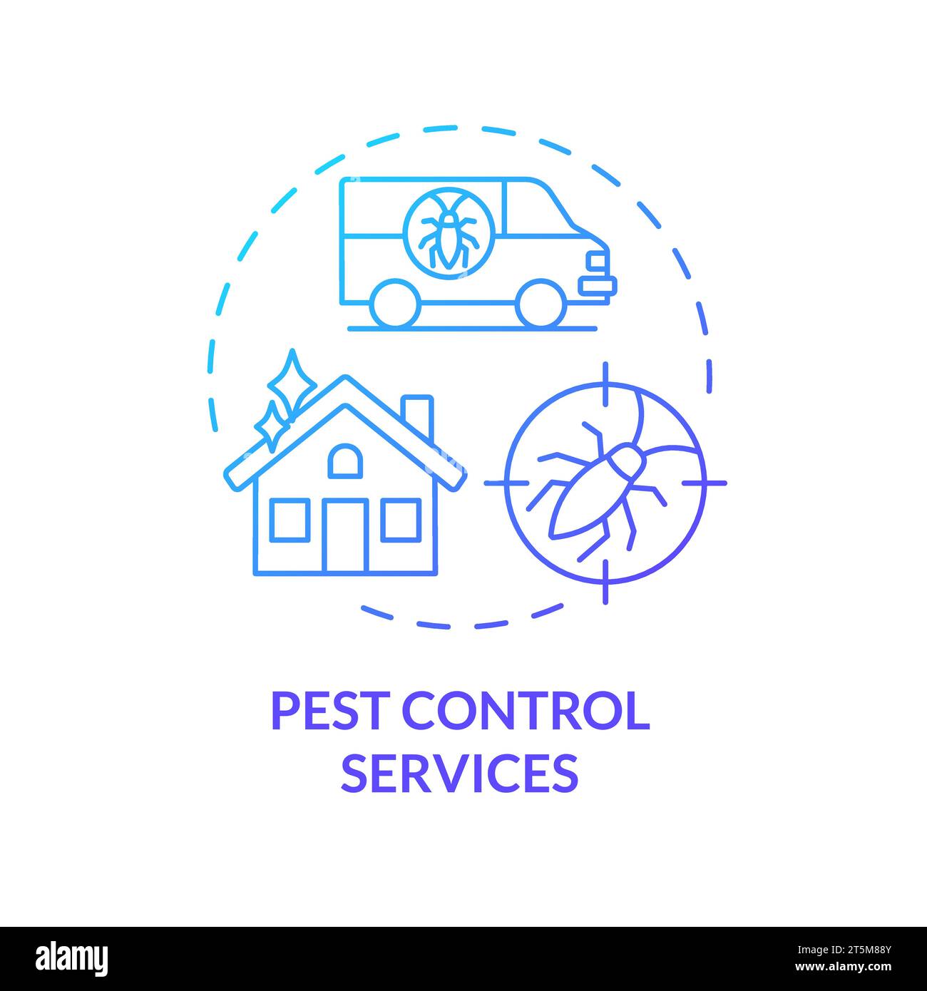 Thin gradient icon pest control services concept Stock Vector