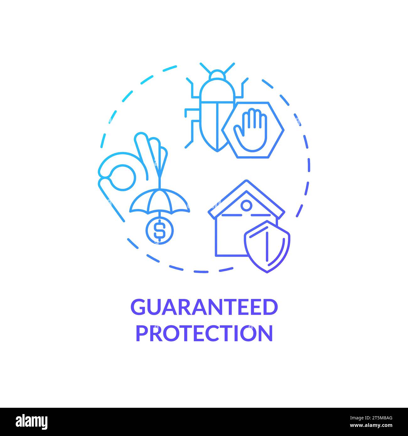 Thin gradient icon guaranteed protection concept Stock Vector