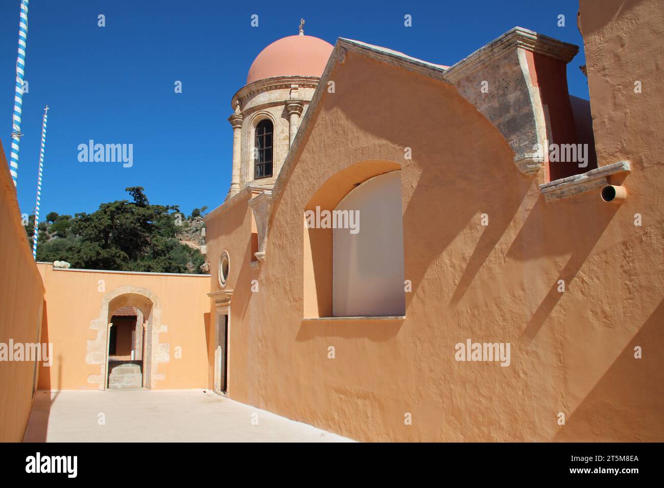 church in an orthodox monastery (agia triada) in crete in greece Stock Photo