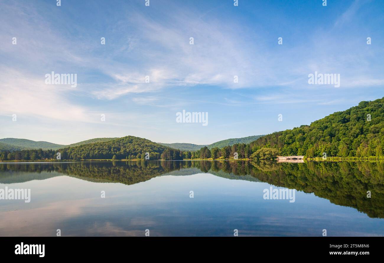 Quaker Lake Area at Allegany State Park in New York State Allegany