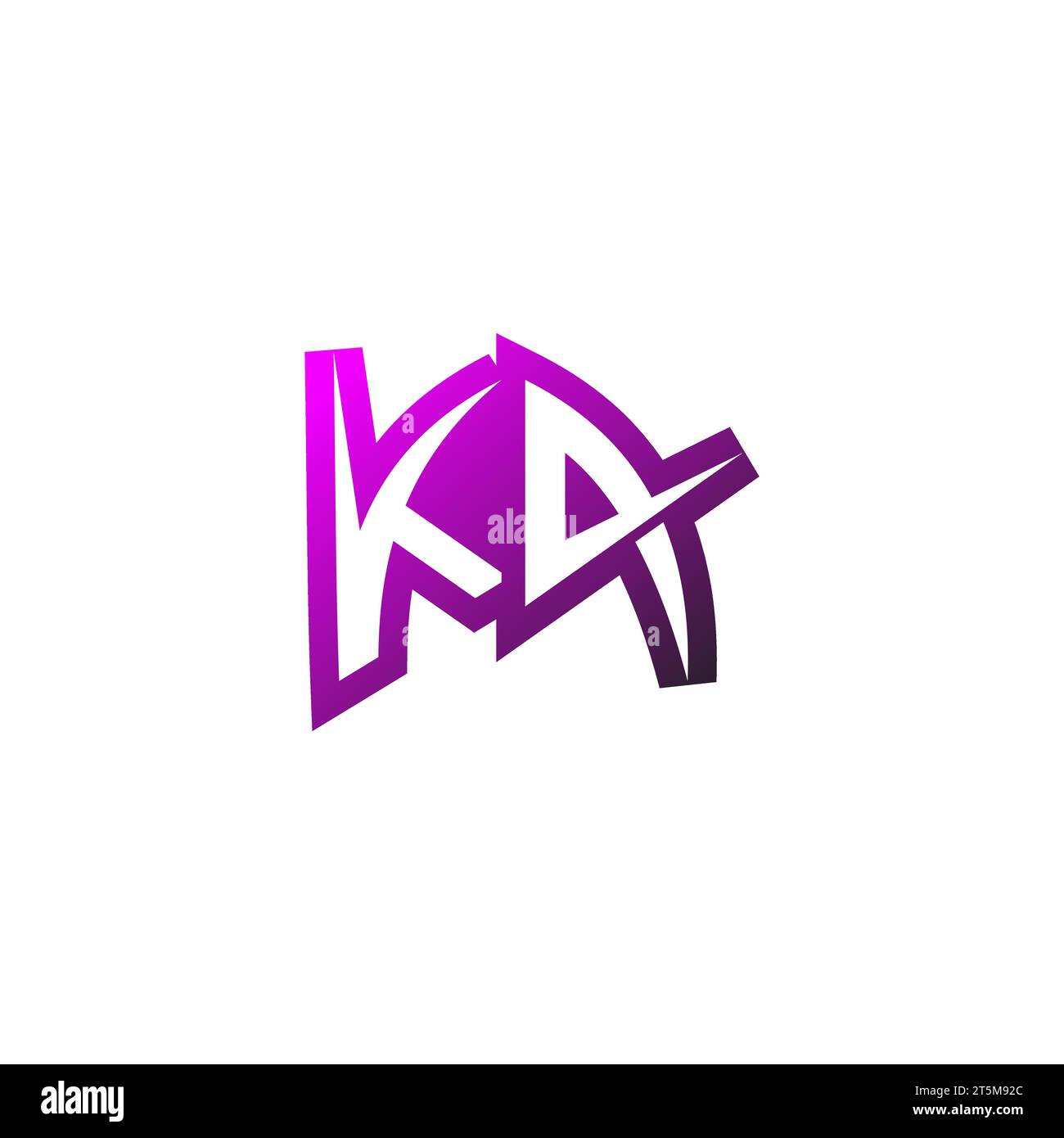 KA Premium emblem logo initial esport and gaming design concept Stock