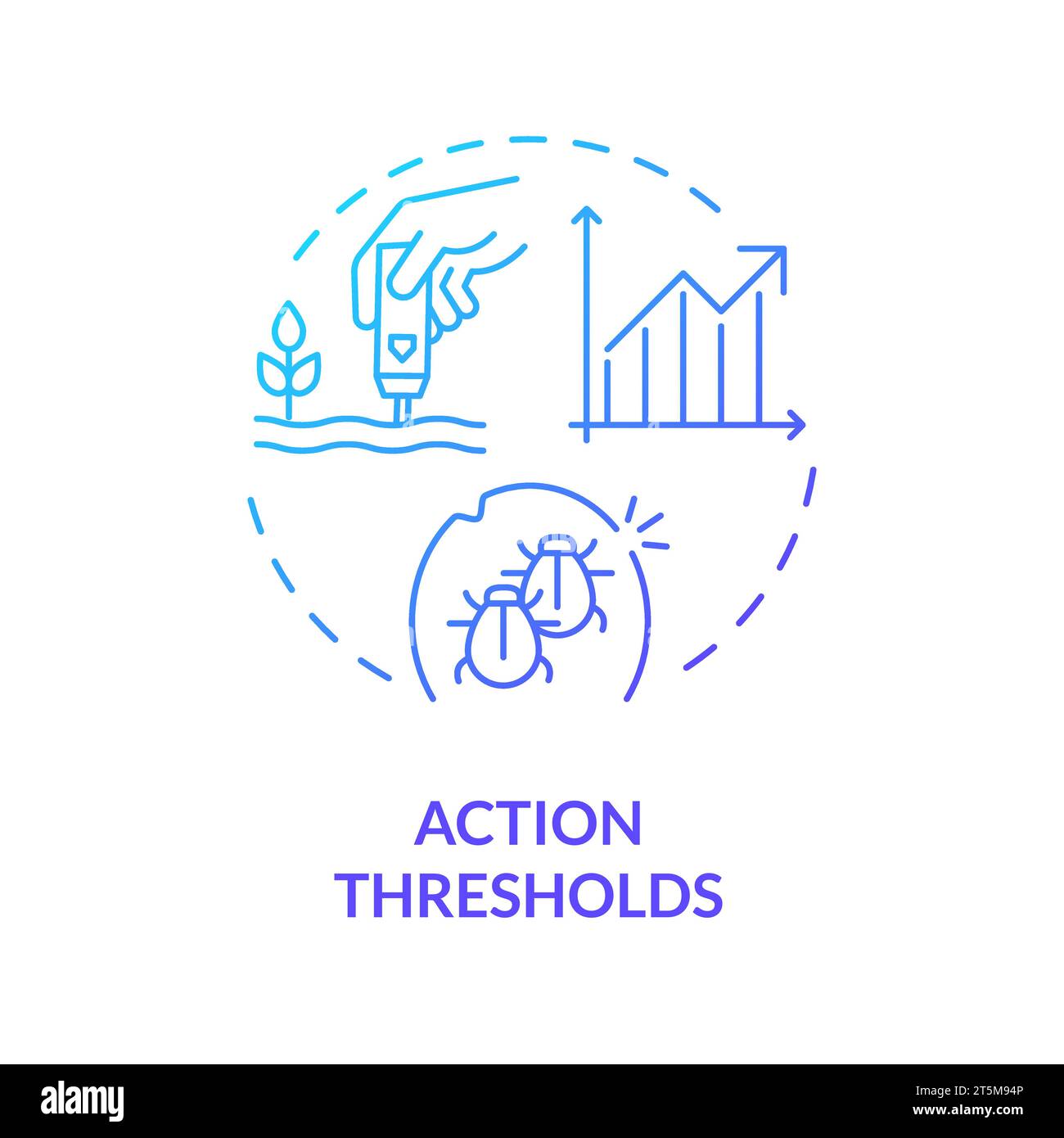Thin gradient icon action thresholds concept Stock Vector