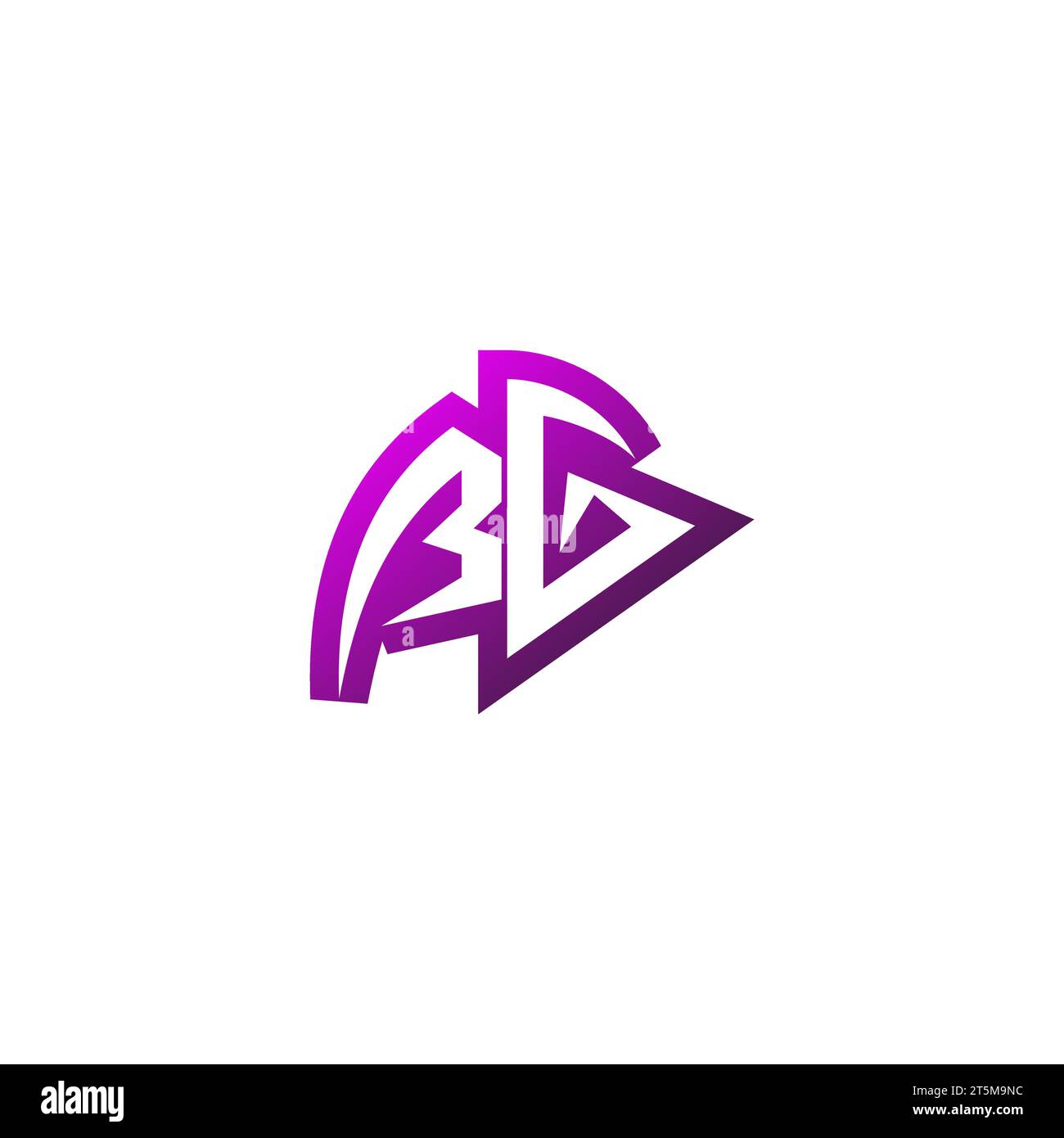 BG Premium emblem logo initial esport and gaming design concept Stock