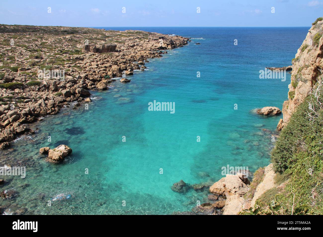 mediterranean sea in crete in greece Stock Photo