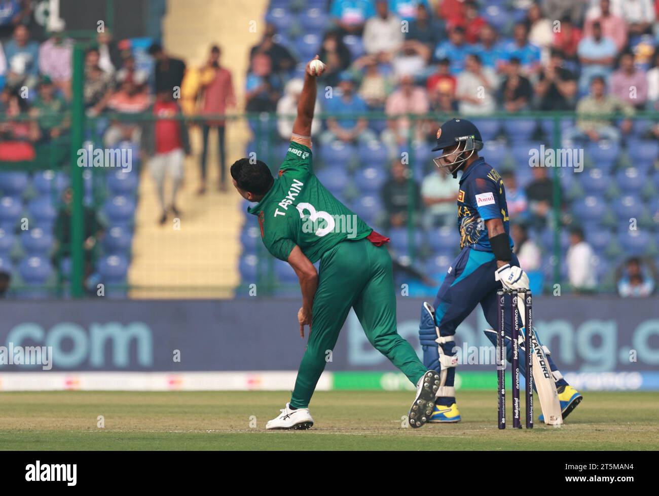 Taskin Cricketer New Delhi, Delhi, India. 6th Nov, 2023. Taskin Ahmed of Bangladesh ...