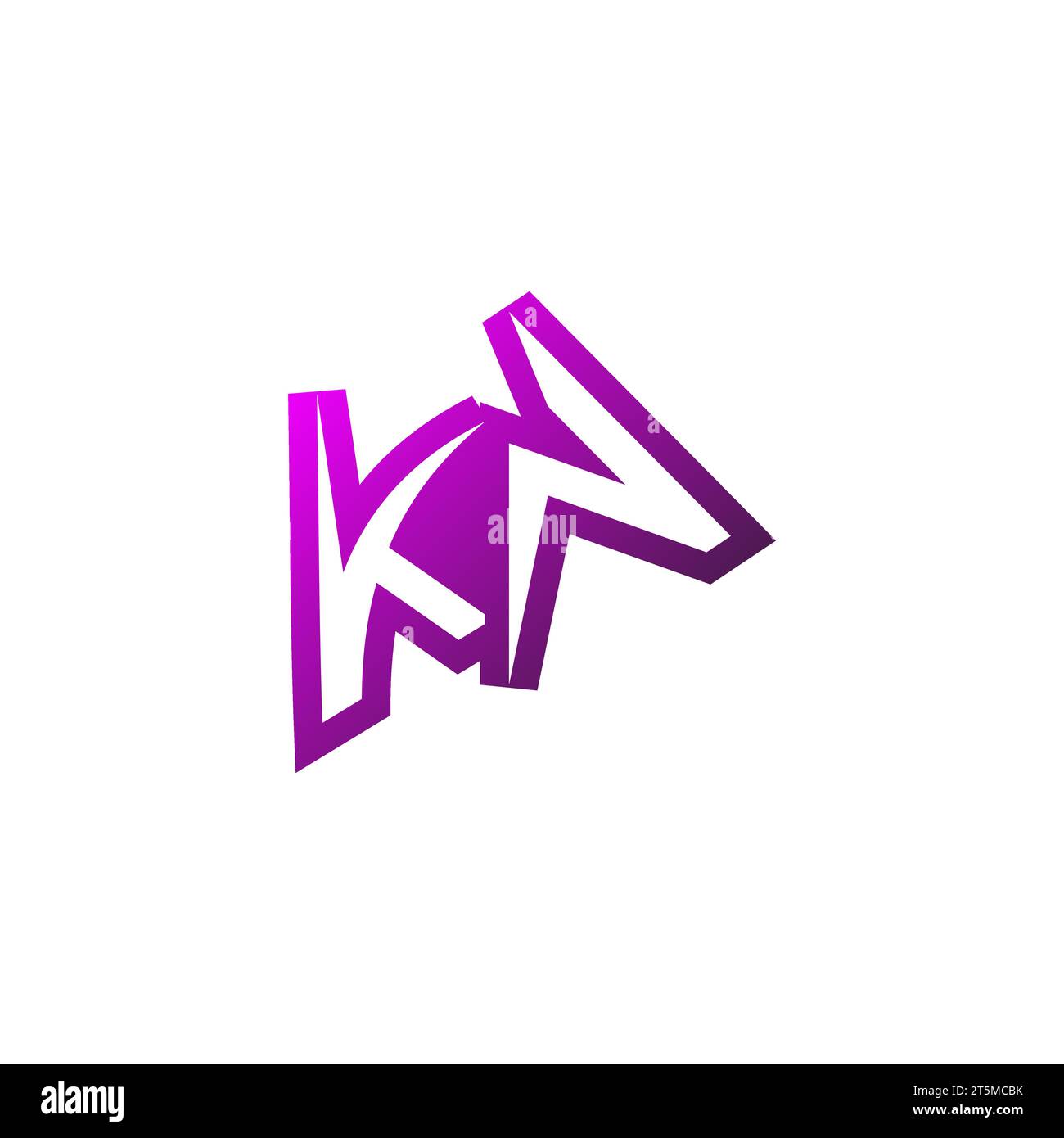 KN Premium emblem logo initial esport and gaming design concept Stock Vector