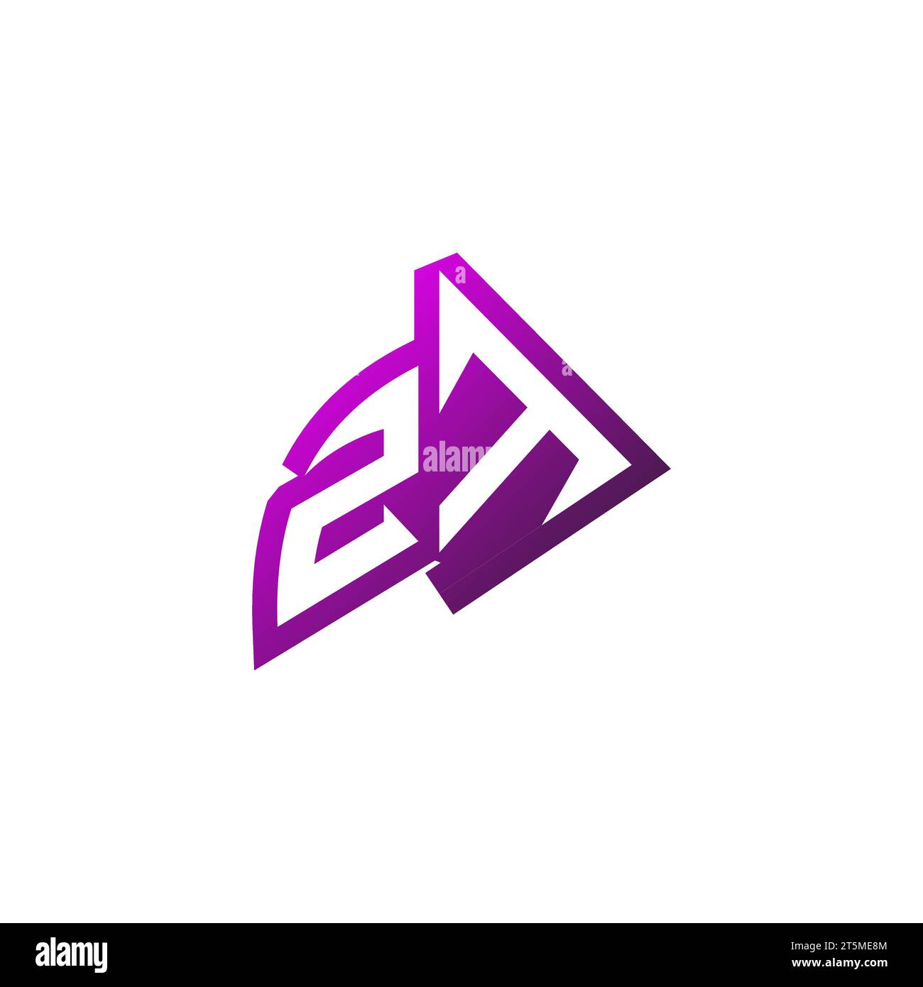 ZT Premium emblem logo initial esport and gaming design concept Stock ...