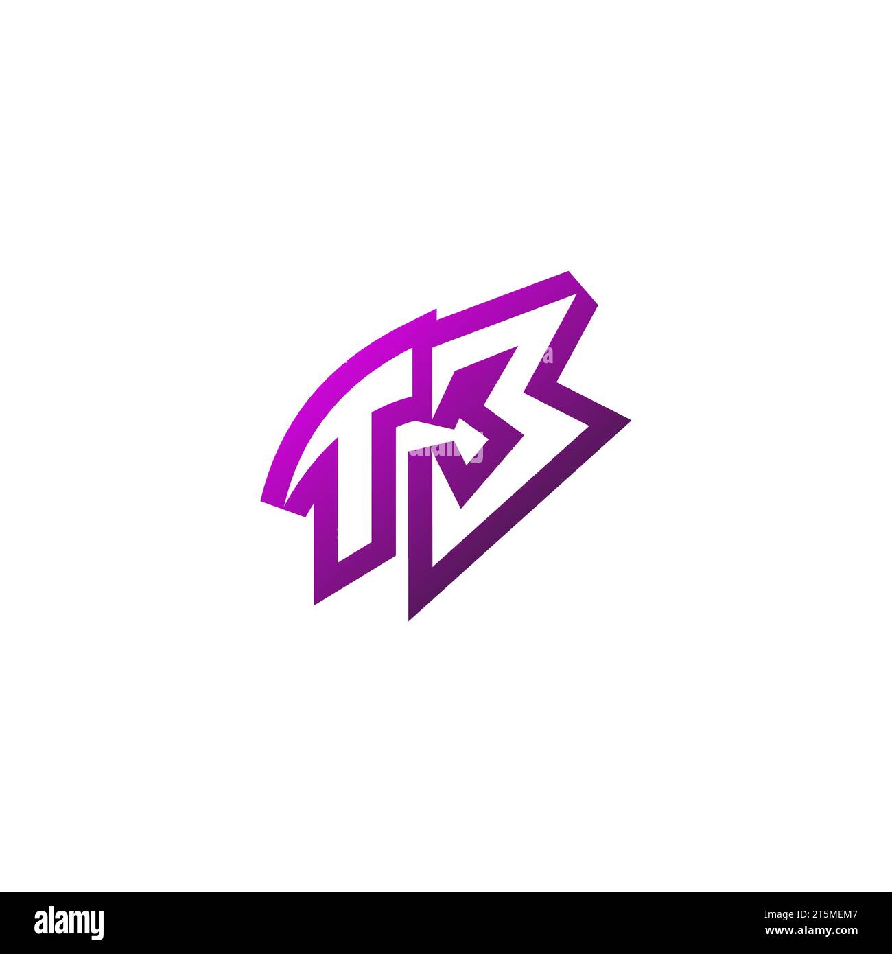 TB Premium emblem logo initial esport and gaming design concept Stock