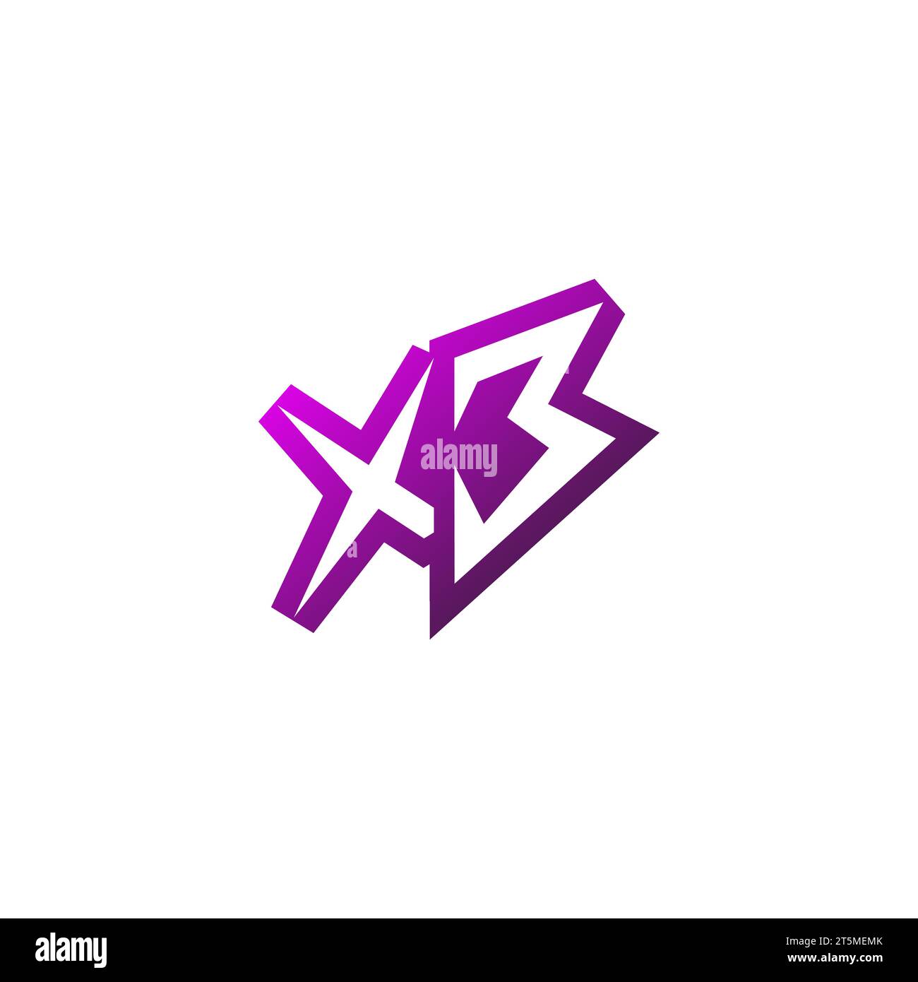 XB Premium emblem logo initial esport and gaming design concept Stock Vector