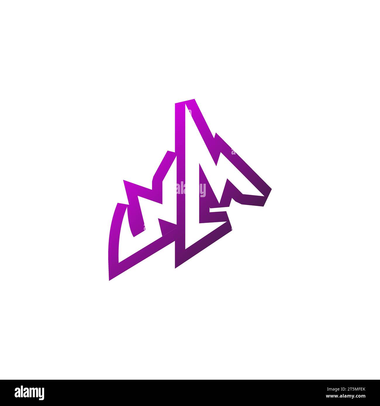 WM Premium emblem logo initial esport and gaming design concept Stock