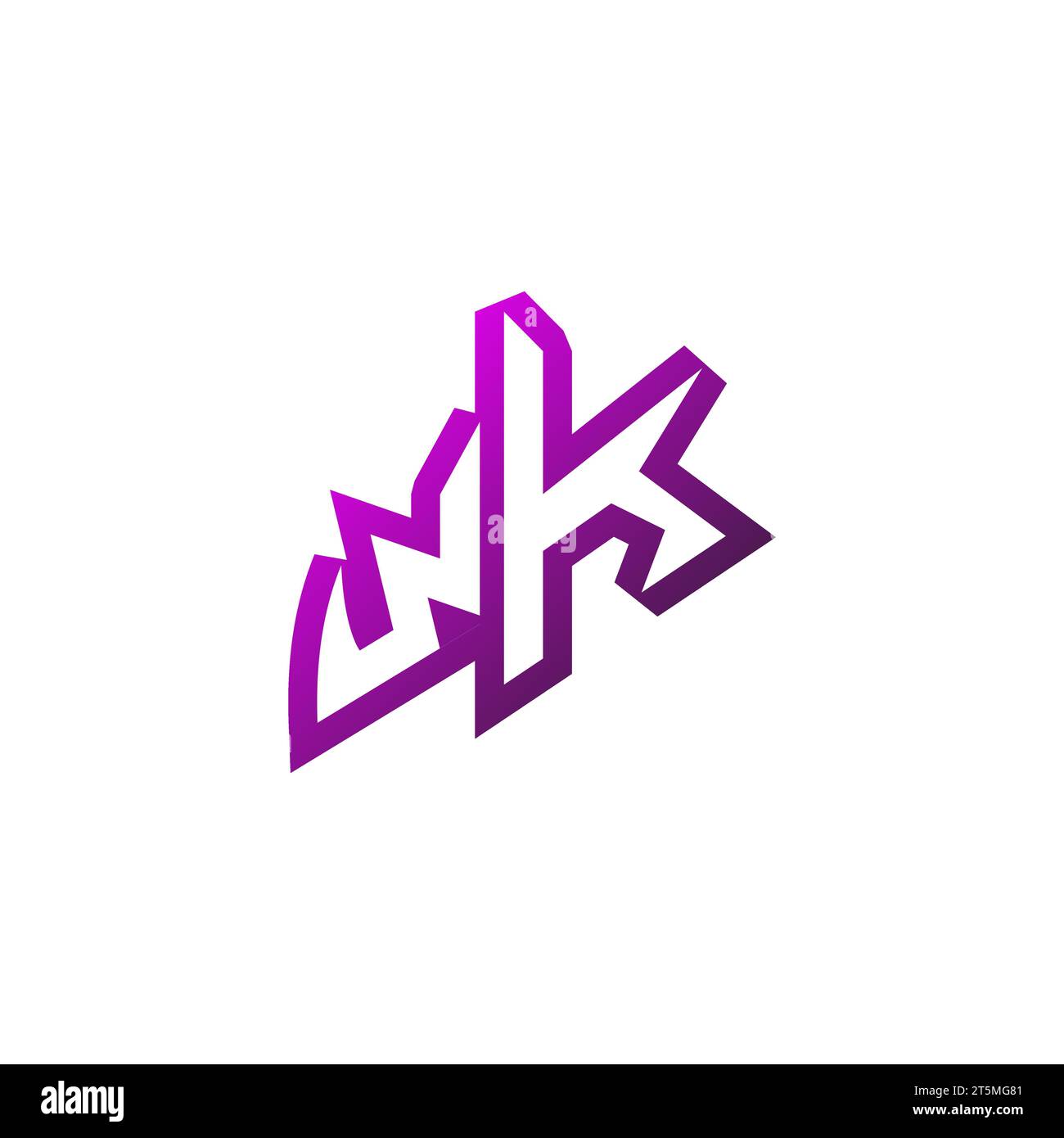 WK Premium emblem logo initial esport and gaming design concept Stock Vector