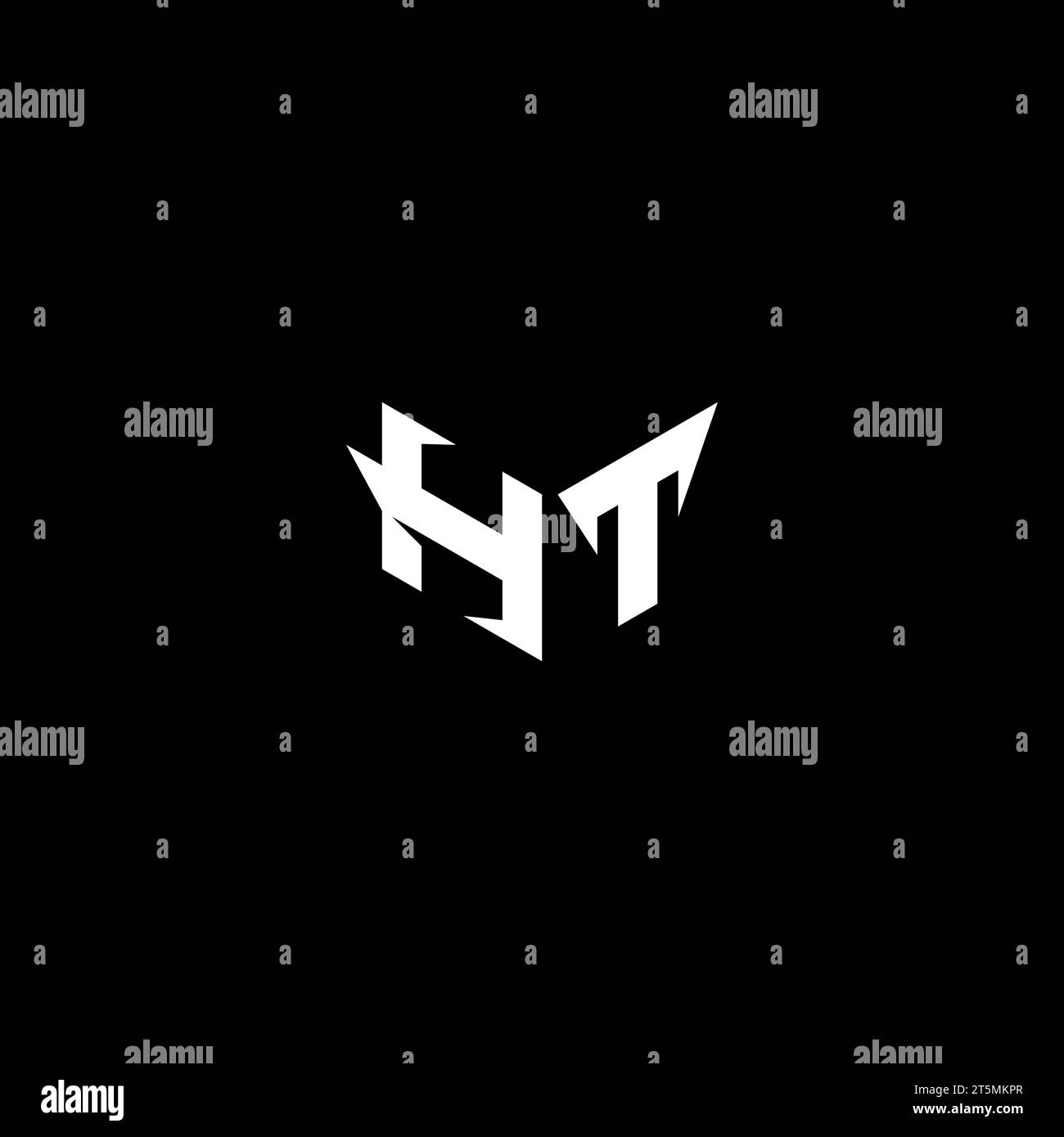 HT Premium emblem logo initial esport and gaming design concept Stock Vector