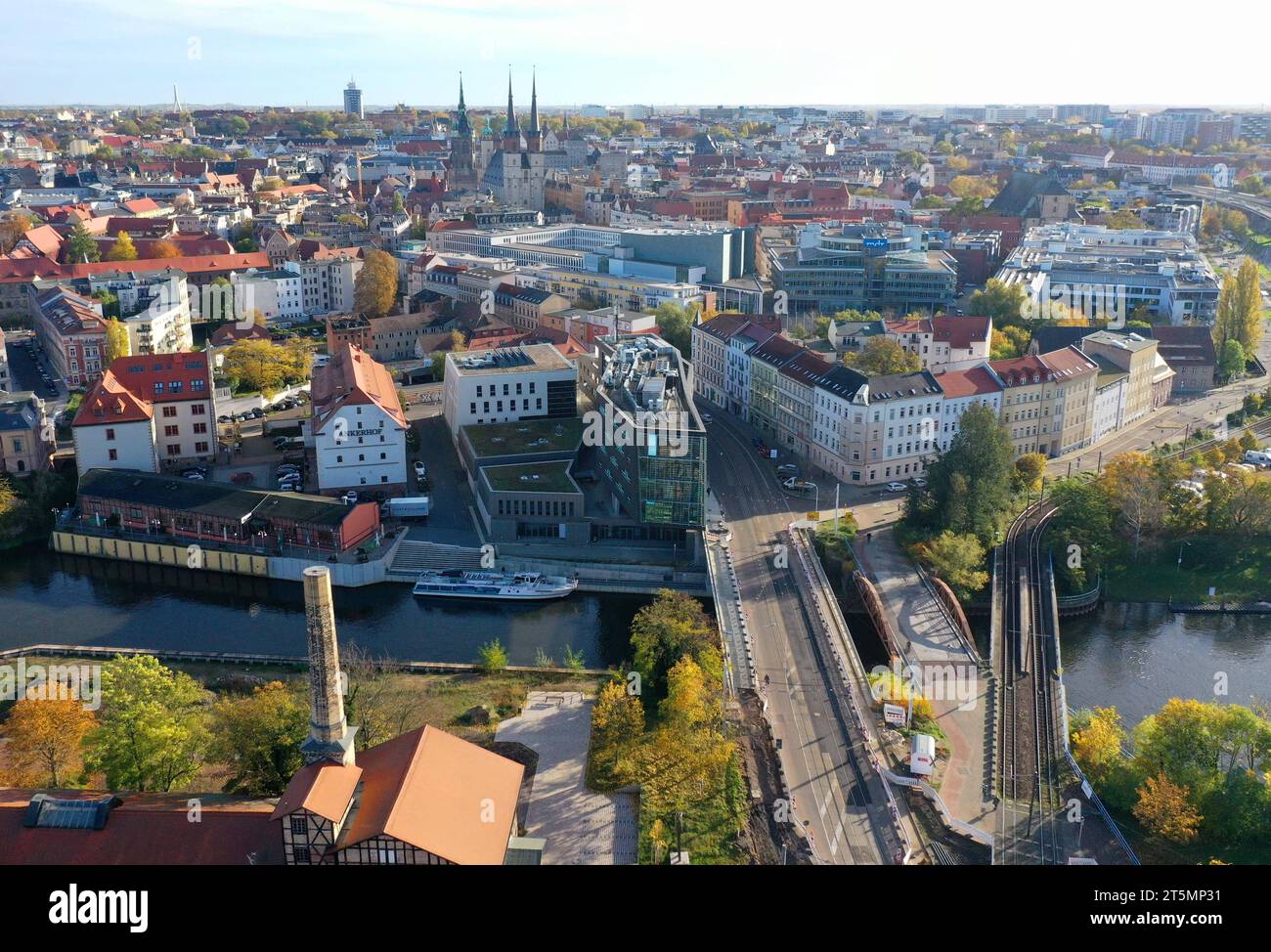 29 June 2023, Saxony-Anhalt, Halle (Saale): View of the renovated South  Boiling Hall (l) of the Salt Museum. After three and a half years of  reconstruction and renovation, the Technical Halloren- und