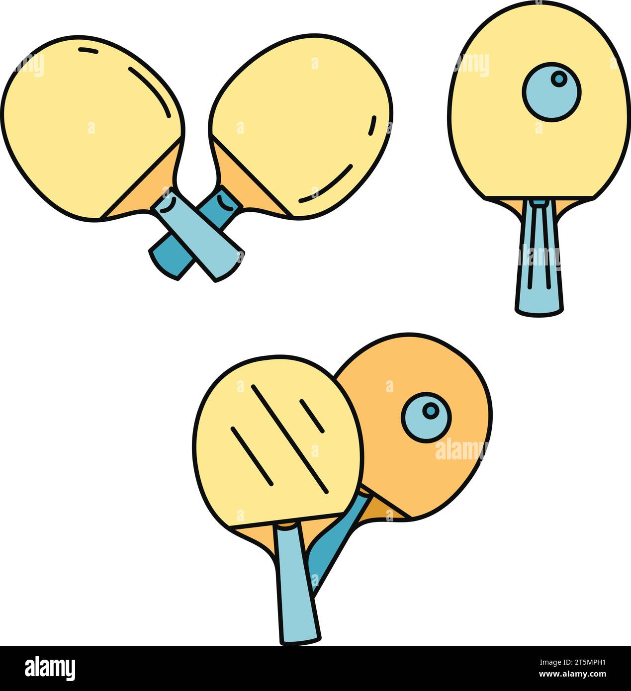 Table tennis sport icons set. Outline set of table tennis sport vector ...