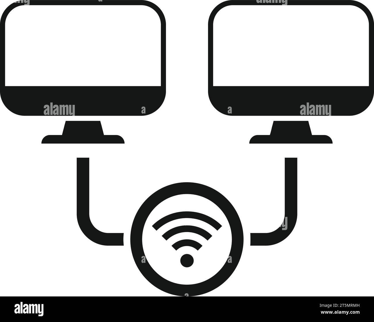 Smart office wifi internet icon simple vector. Online pc. Remote control Stock Vector