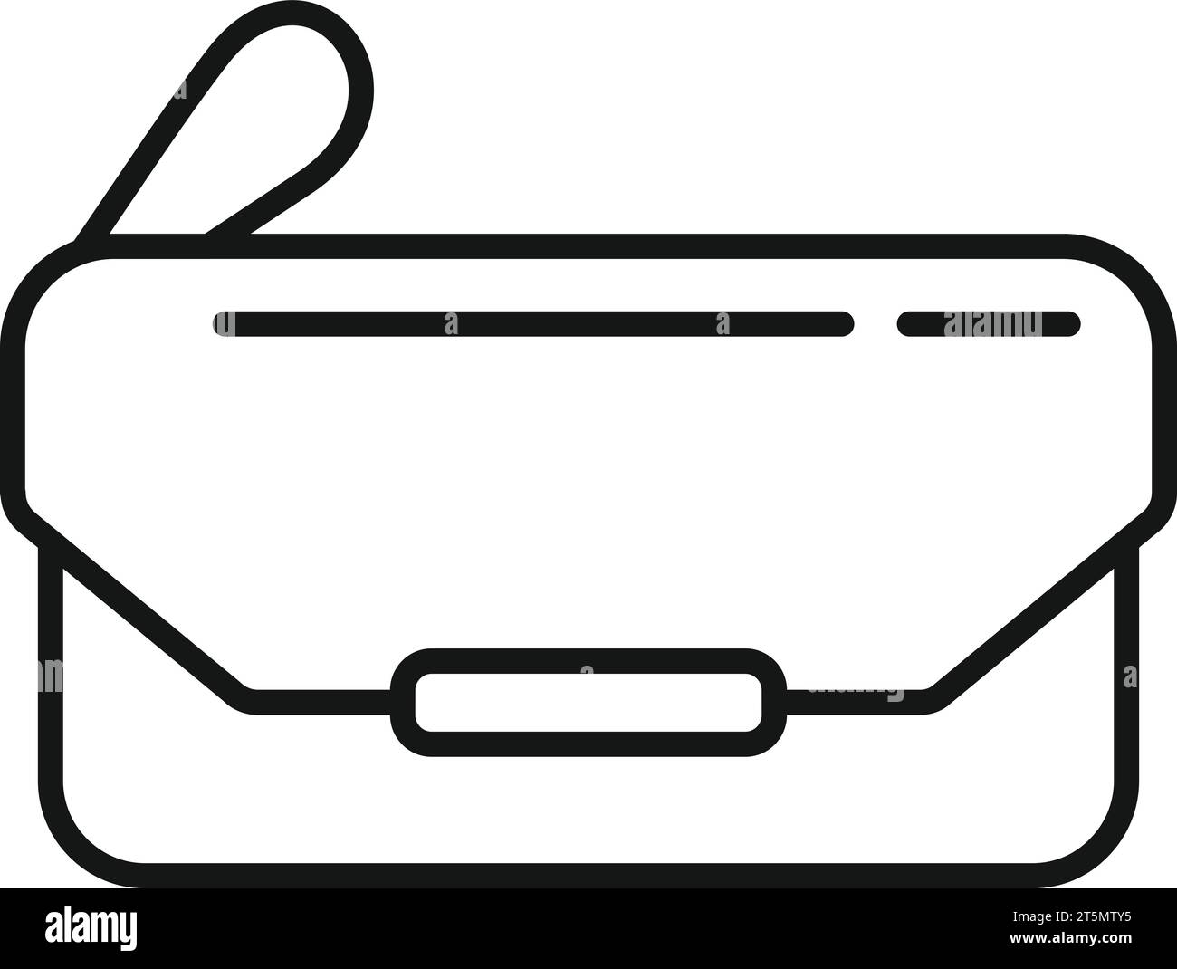 Leather craft bag icon outline vector. Fashion zipper. Machine needle