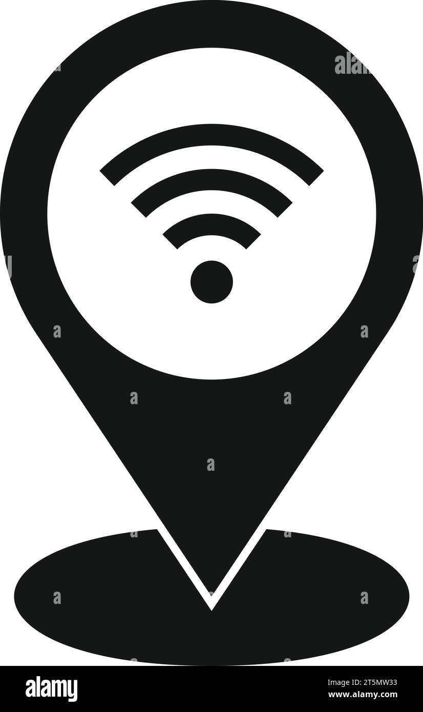 Wifi point location icon simple vector. Work data. Smart office Stock Vector