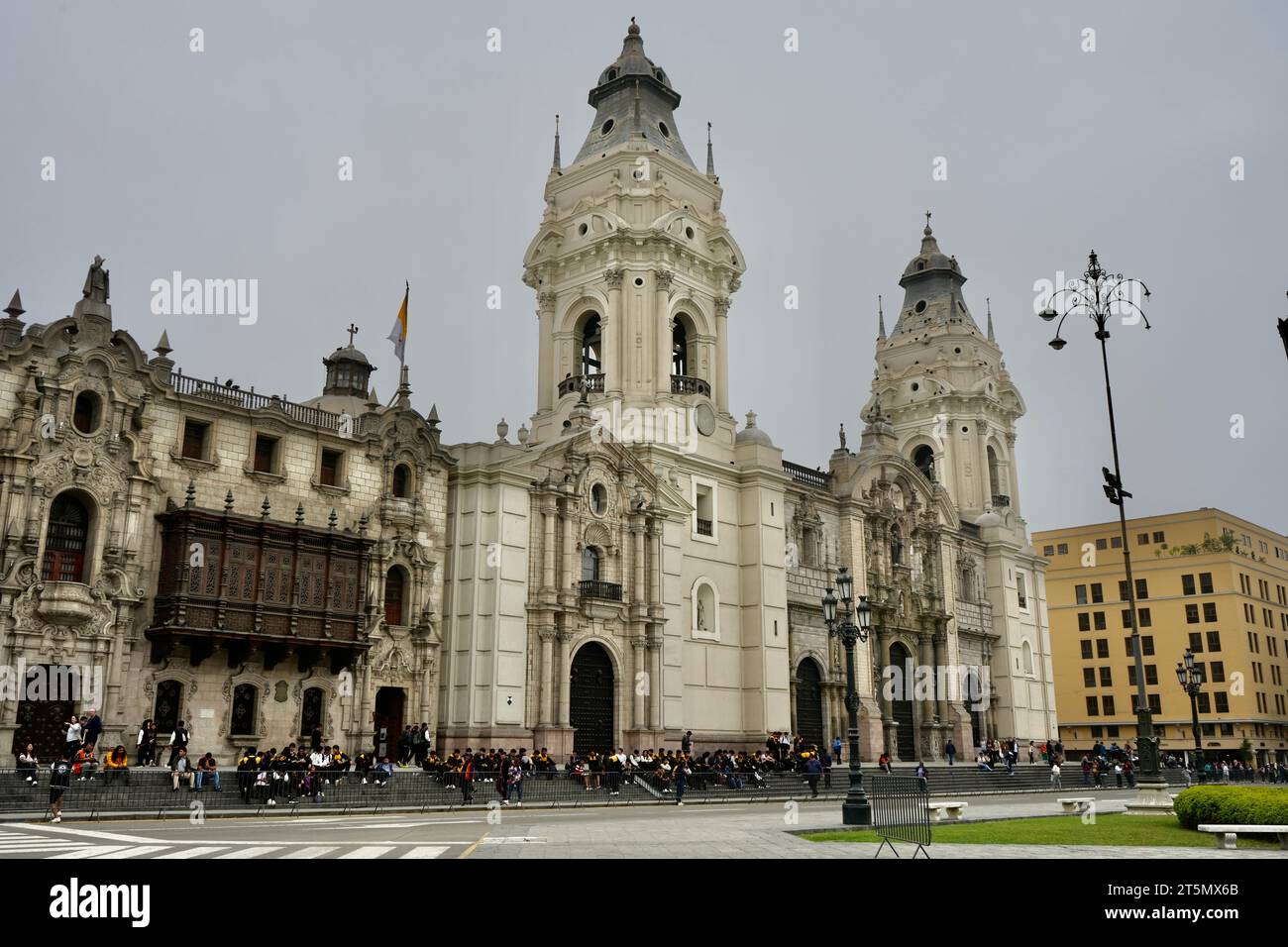 Lima Cathedral in Lima Main Square. Lima, Peru, October 3, 2023. Stock Photo