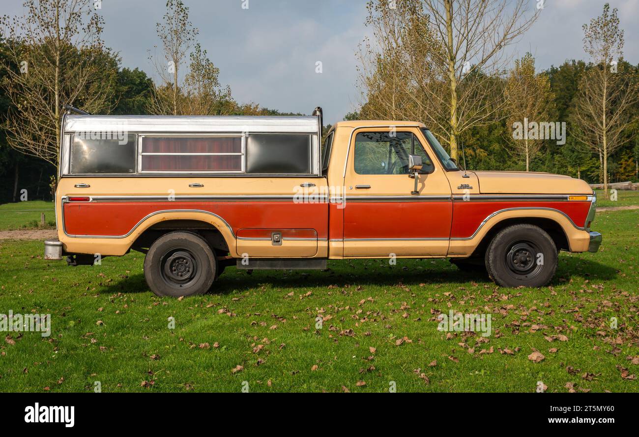 Amstelveen, The Netherlands, 10.10.2021, Side view of classic Ford F150 4X2 Pick Up Custom from year 1978 Stock Photo