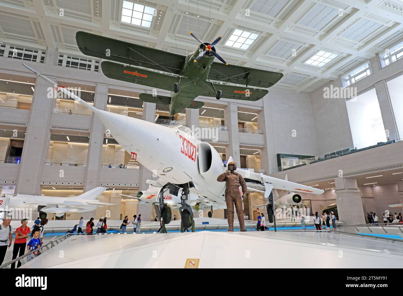 Beijing - June 28, 2019: Chinese-made fighter aircraft, Chinese People's Revolutionary Military Museum, Beijing, China Stock Photo