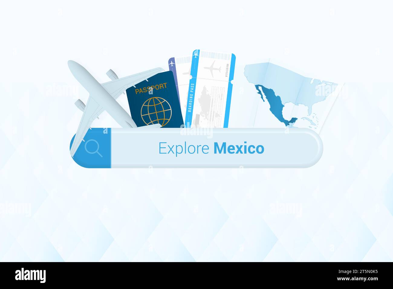 Searching tickets to Mexico or travel destination in Mexico. Searching