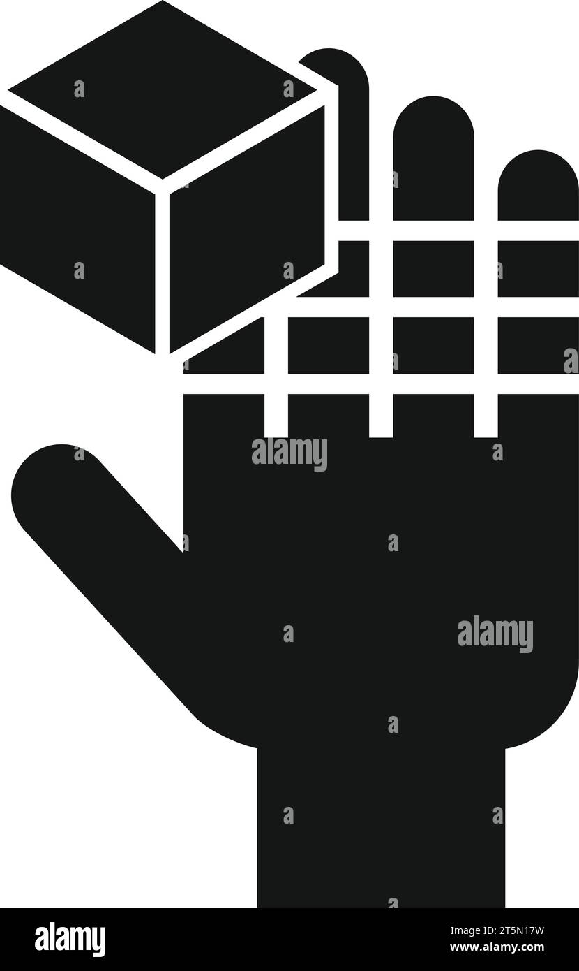 Augmented reality hand control icon simple vector. Cyber device ...