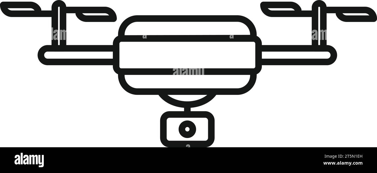 Modern spy drone icon outline vector. Aerial secure. Examination system ...