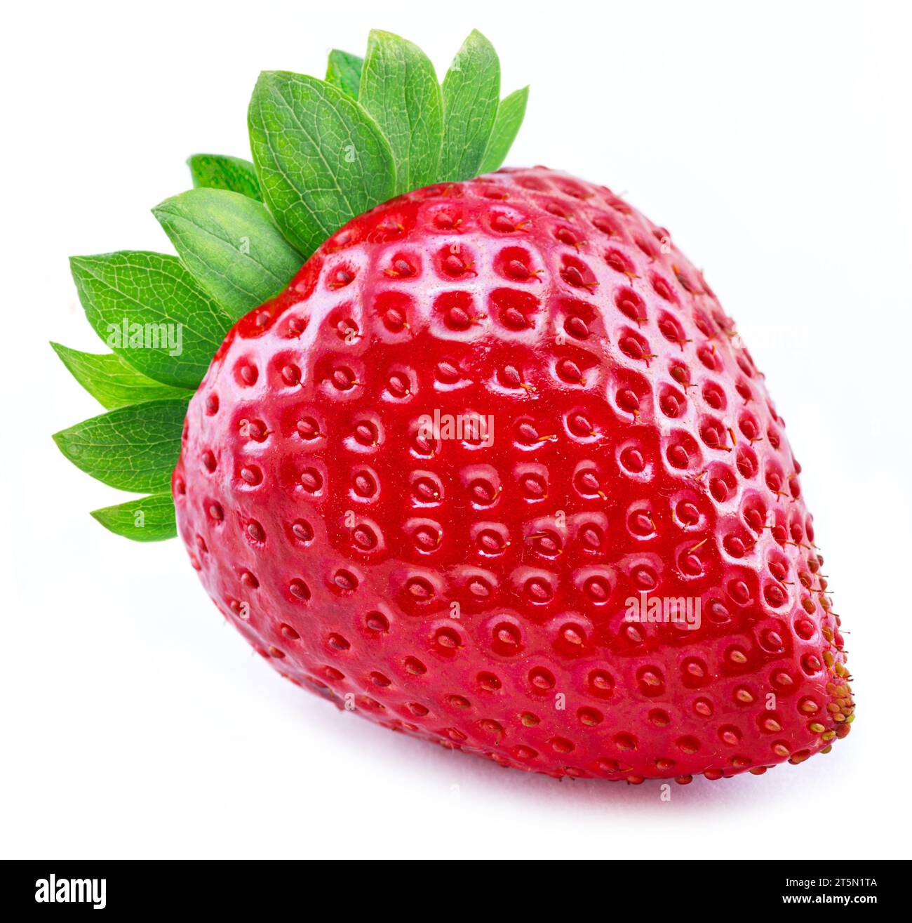 One ripe strawberry isolated on white background Stock Photo - Alamy