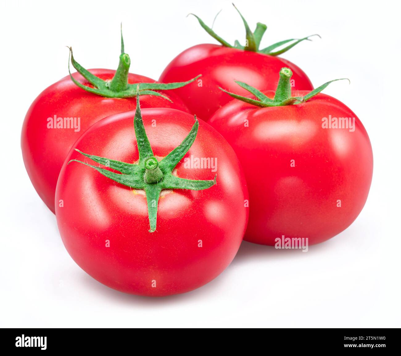 Red tomatoes isolated on white background. Stock Photo