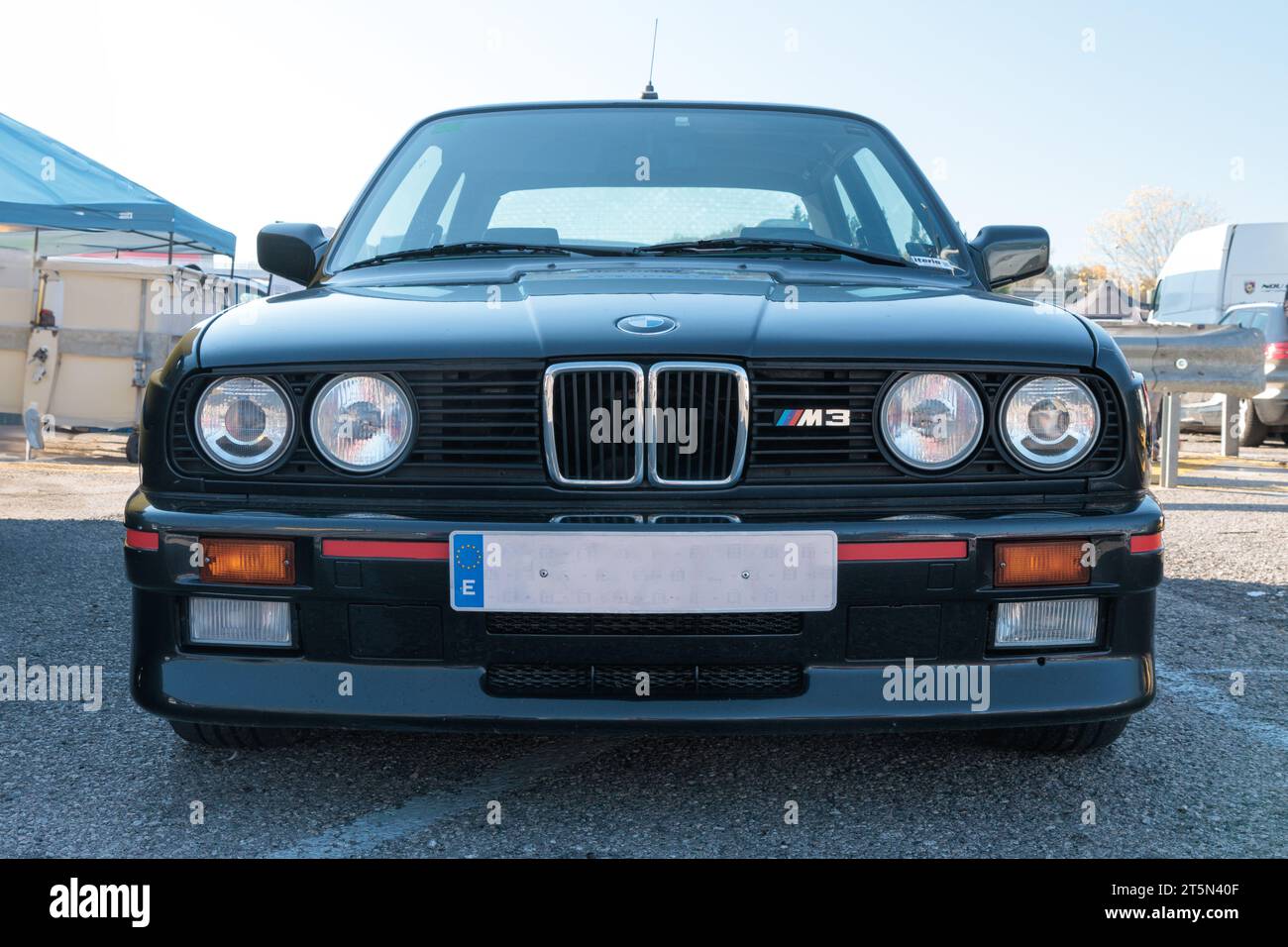 BMW M3 (E30), second generation of BMW 3 Series, front view Stock Photo