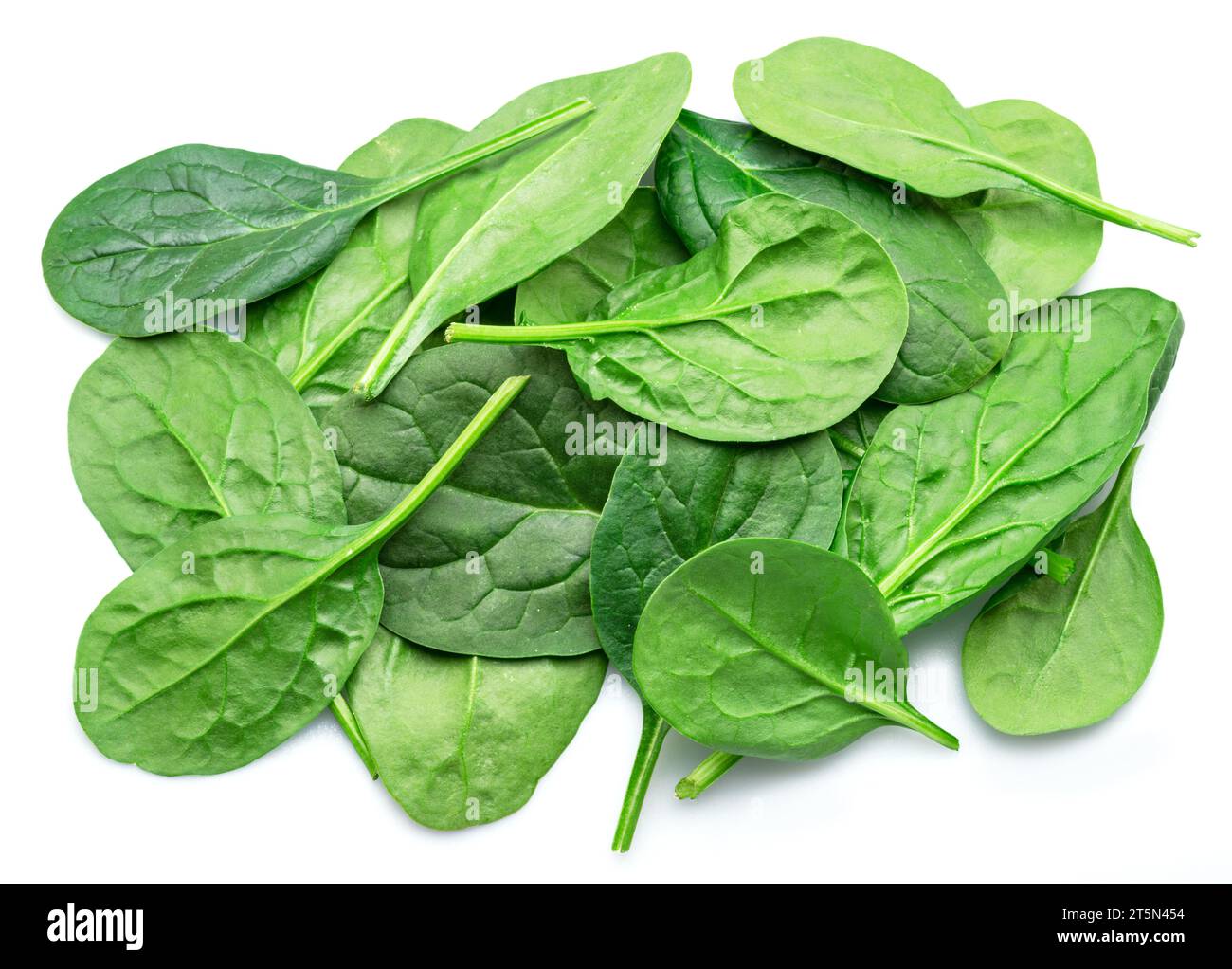 Spinach leaves isolated on white background Stock Photo - Alamy