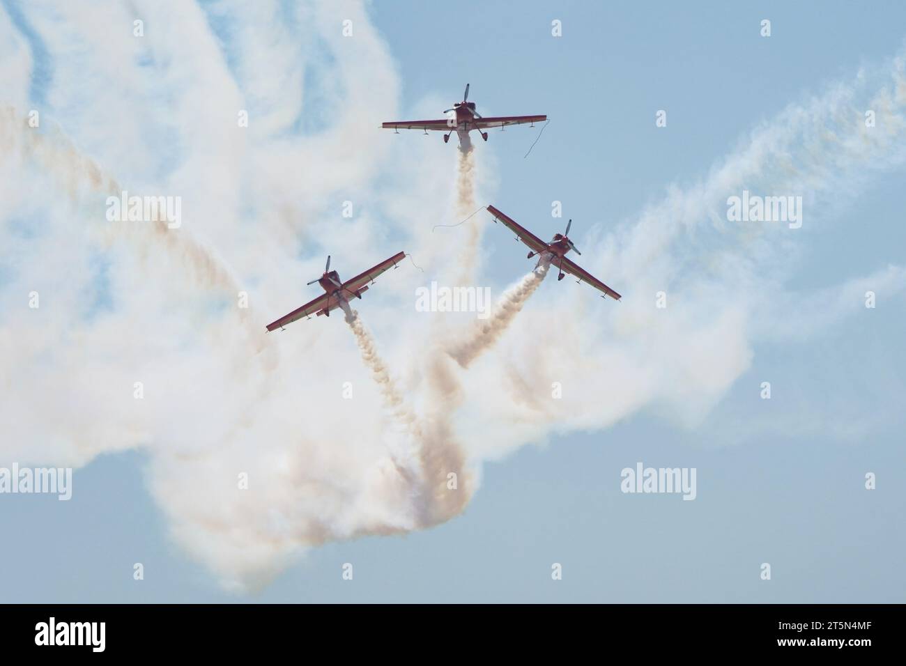 ISTANBUL, TURKIYE - MAY 01, 2023: Moroccan Marche Verte - Green March aerobatic demonstration team display in Istanbul Ataturk Airport during Teknofes Stock Photo