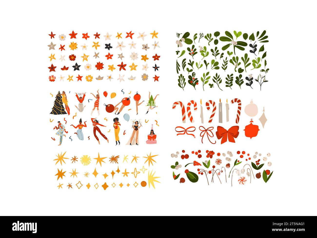 Hand drawn vector abstract cartoon Merry Christmas and Happy new year ...