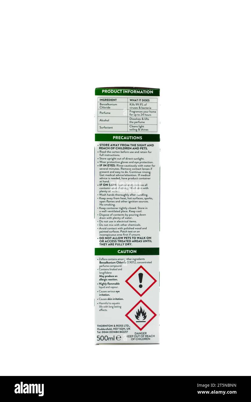 Irvine, Scotland, UKJuly 21, 2023 Zoflora concentrated midnight