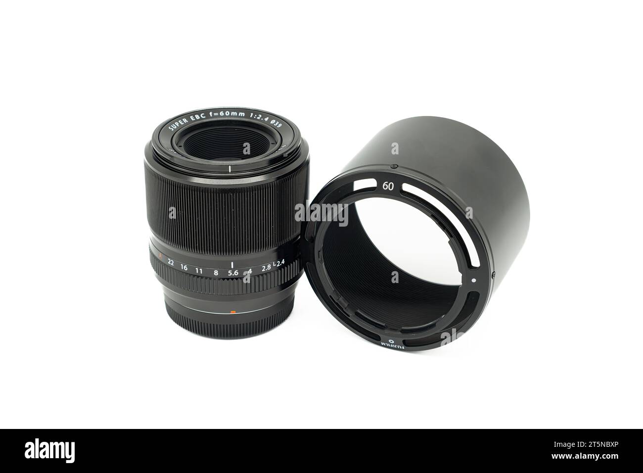 Irvine, Scotland, UK - October  26, 2023:  Fujinon 60 mm f2.4 Super EBC  Xf  Macro Lens is one of Fujinons more popular light weight lenses although i Stock Photo