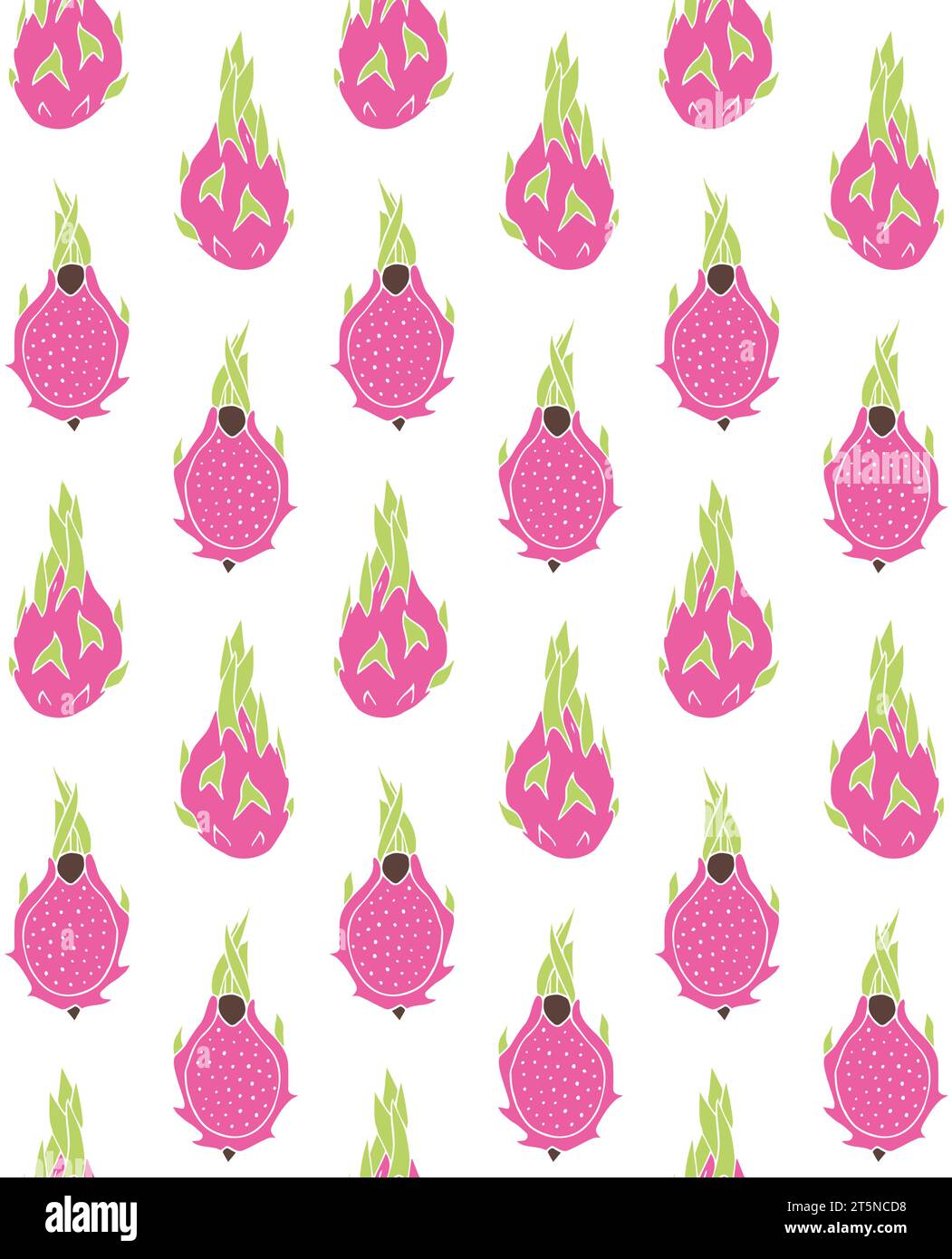 Vector seamless pattern of hand drawn dragon fruit Stock Vector Image ...