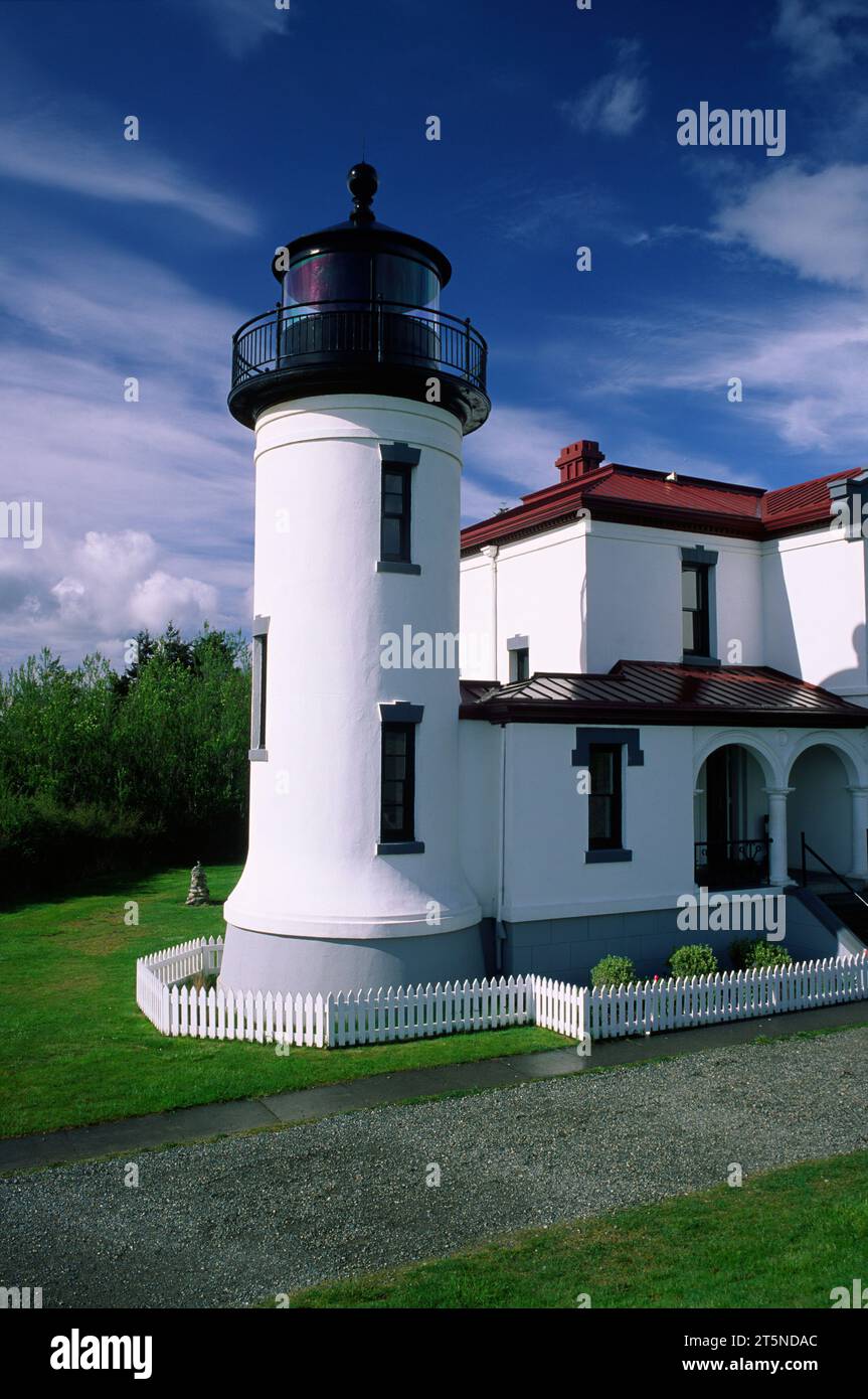 Admiralty Head Lighthouse, Fort Casey State Park, Ebey's Landing National Historic Reserve, Washington Stock Photo
