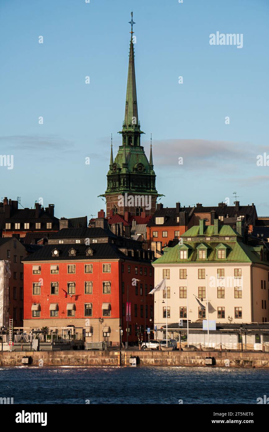 Old town of Stockholm at first morning light Stock Photo