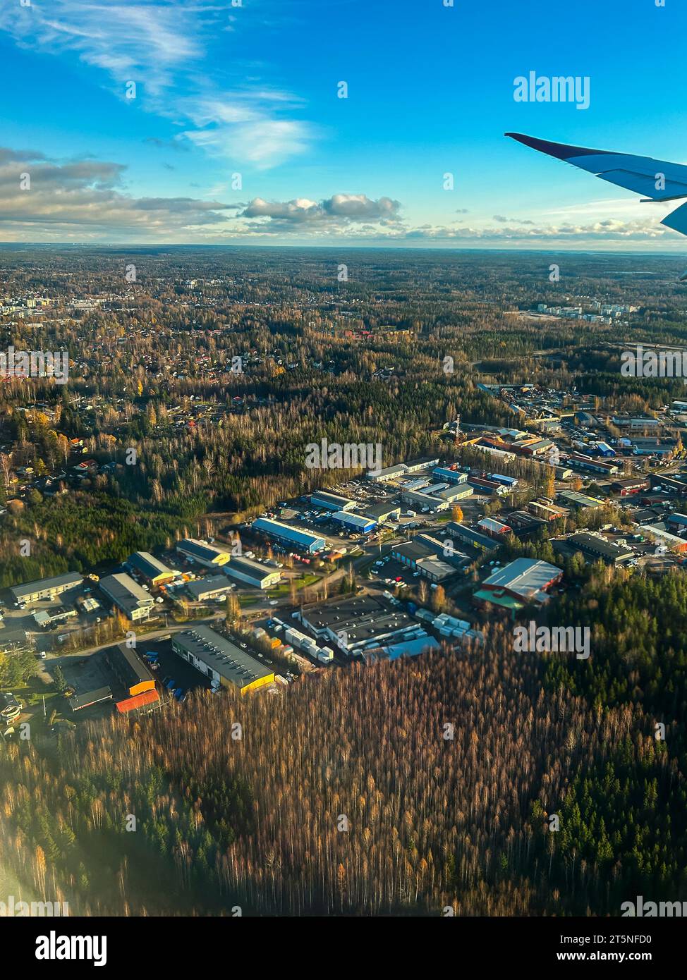 Helsinski Finland Aerial View Tuusula Factories In Suburb Stock 