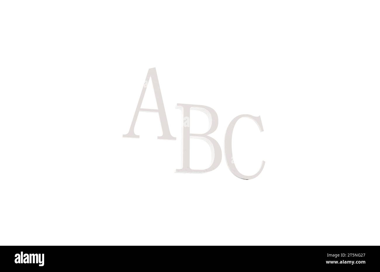 ABC rendering letters on a white background, closeup of photo Stock ...